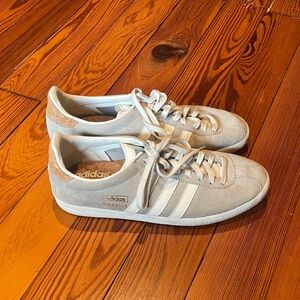 Adidas Gazelle Light Gray and White Sneakers